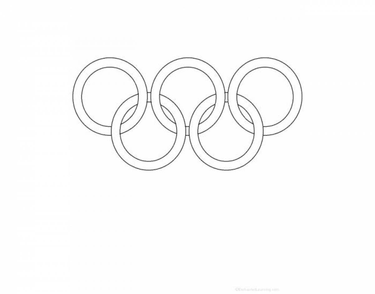 Раскраска веселые олимпийские кольца