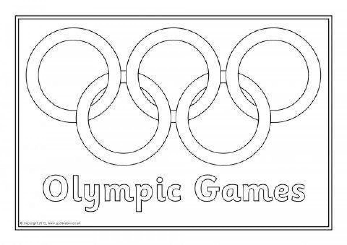 Раскраска радостные олимпийские кольца