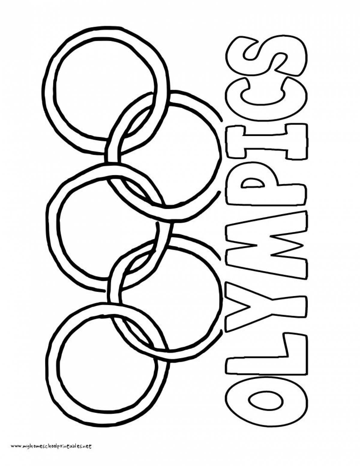 Coloring page holiday olympic rings
