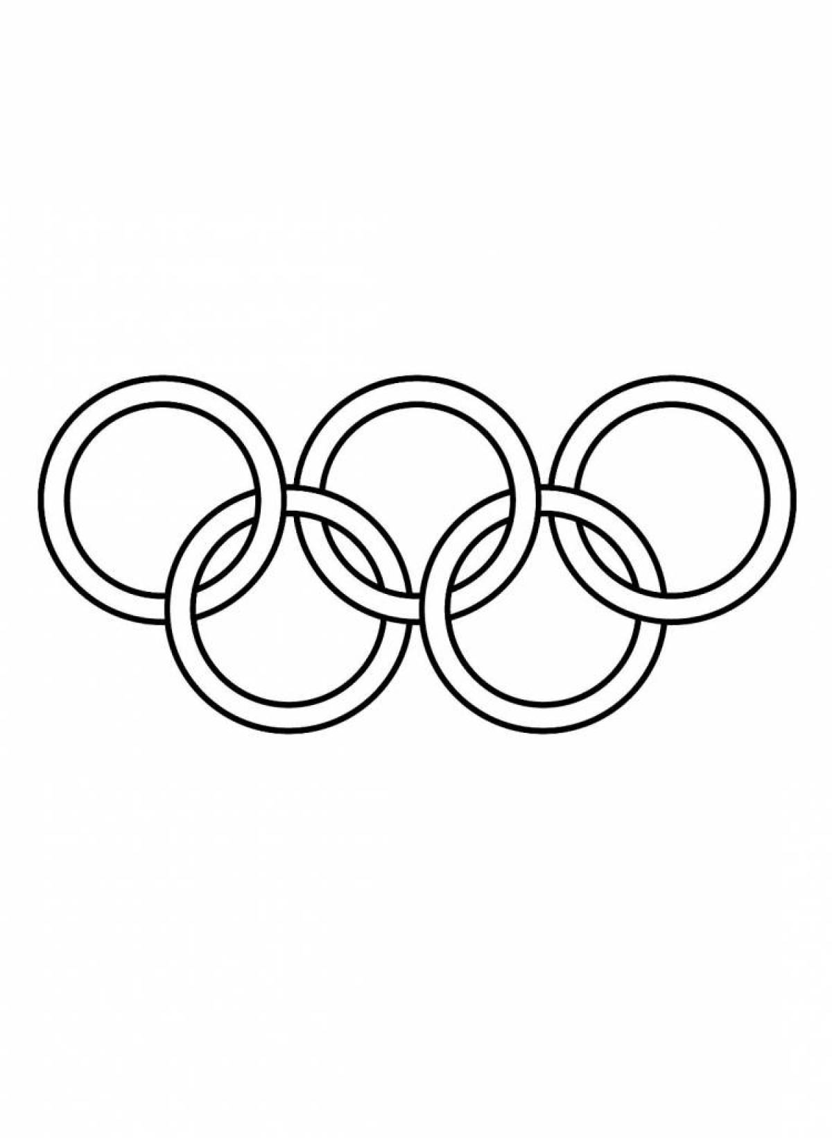 Fine Olympic rings coloring book