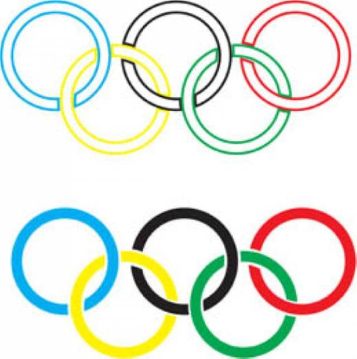 Раскраска сверкающие олимпийские кольца