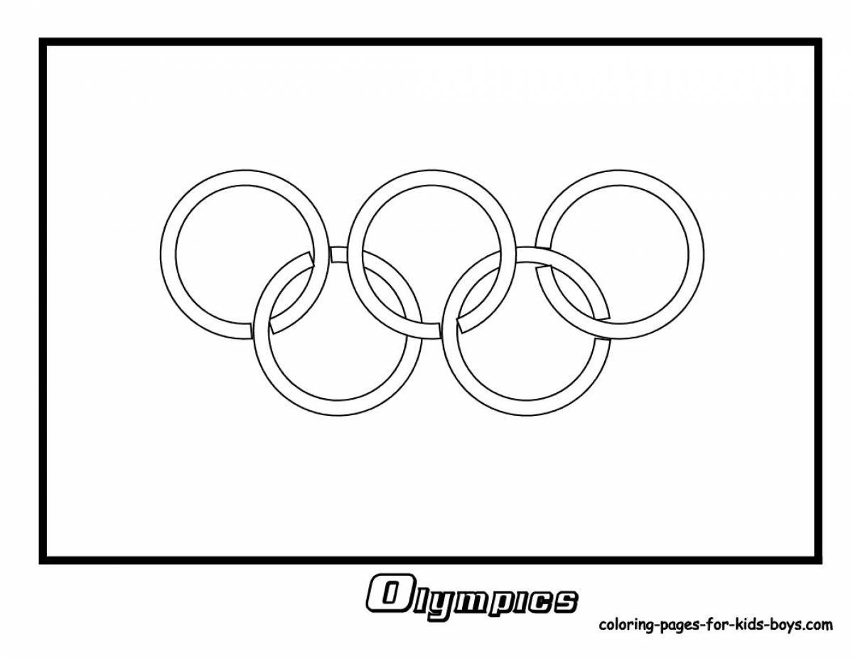 Shiny olympic rings coloring page