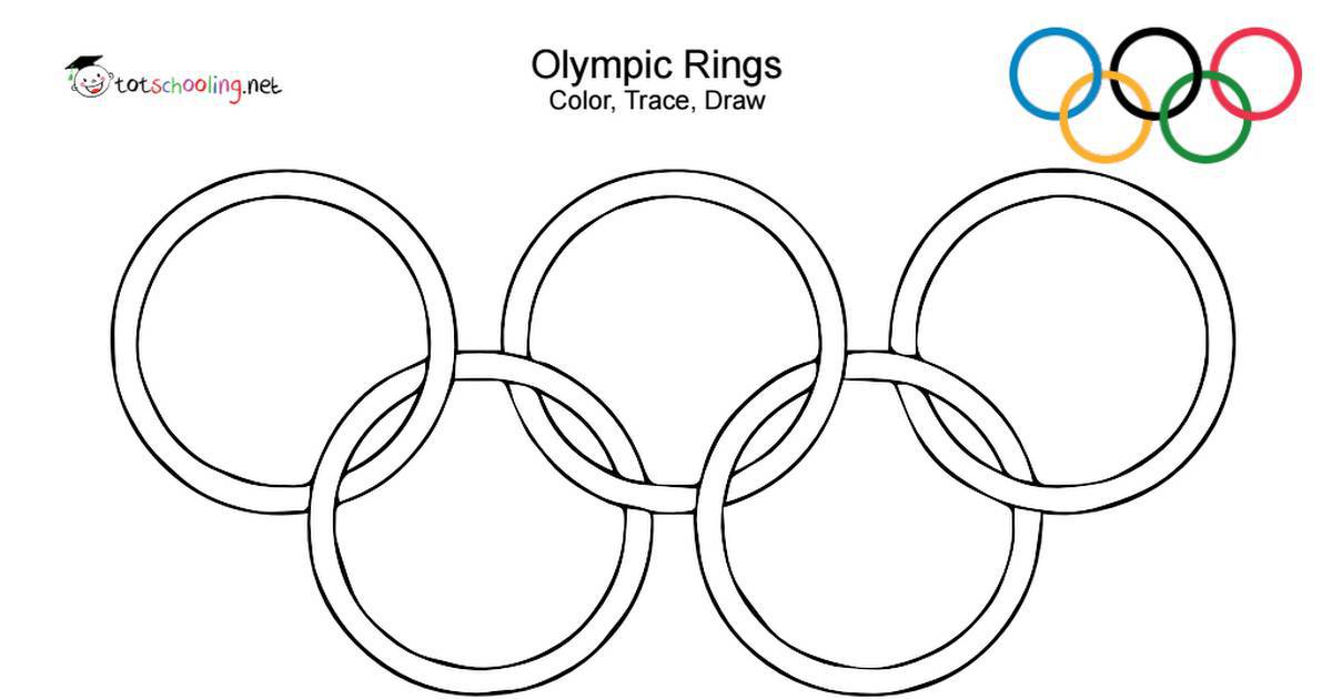Coloring book strikingly beautiful olympic rings