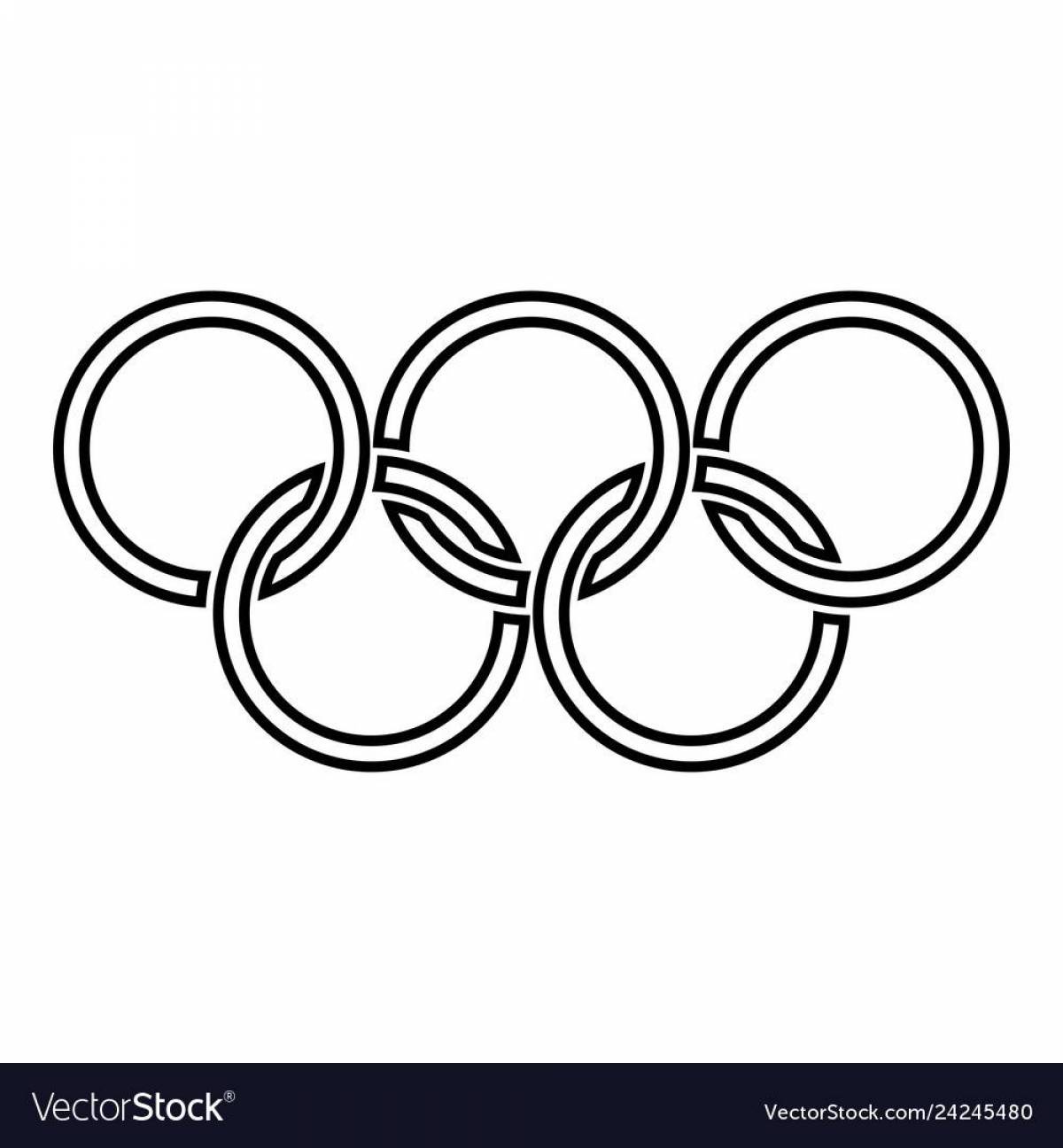 Glorious olympic rings coloring page
