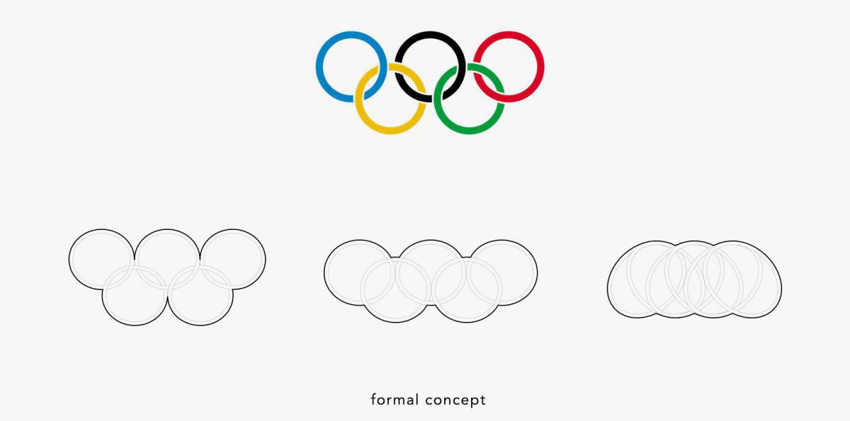 Раскраска величественные олимпийские кольца