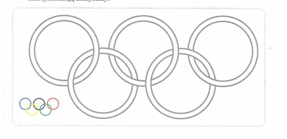 Large olympic rings coloring page