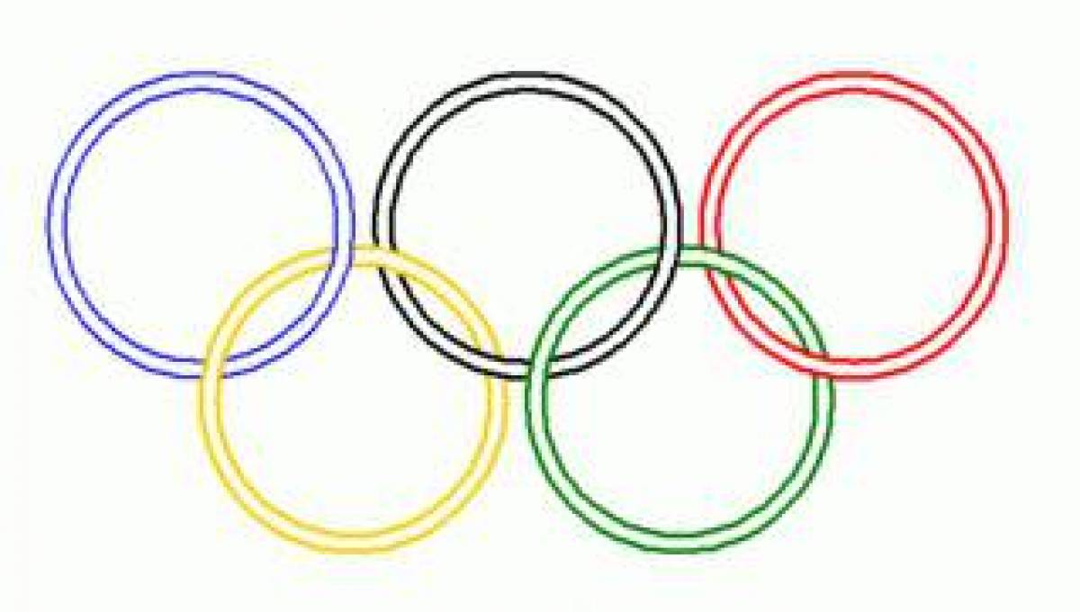 Rampant Olympic rings coloring page