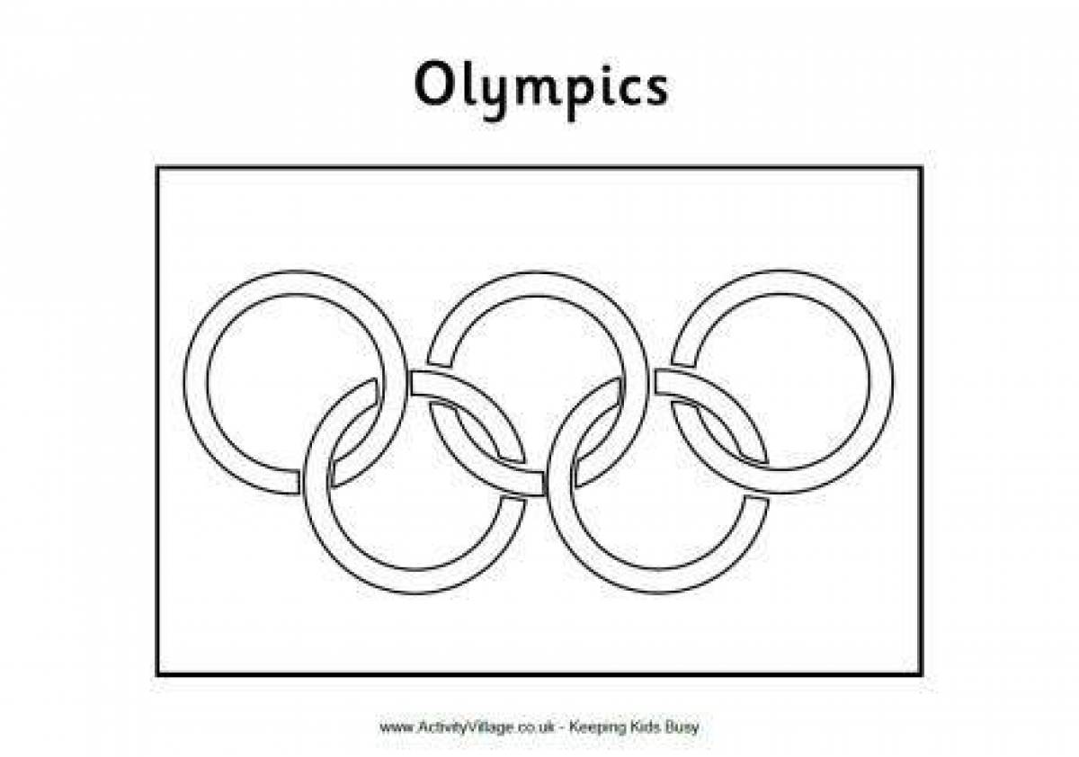 Fancy Olympic rings coloring page