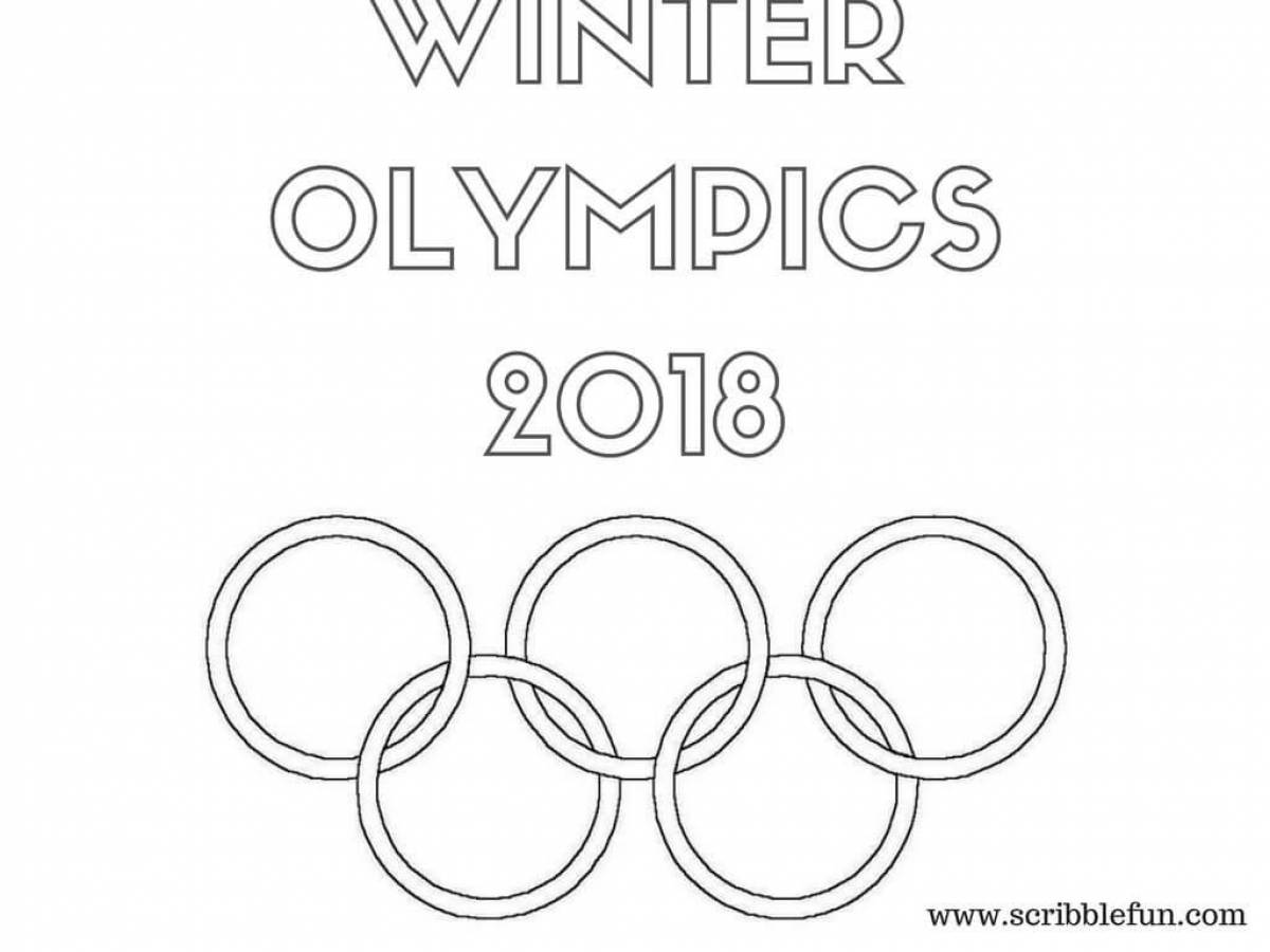 Раскраска очаровательные олимпийские кольца