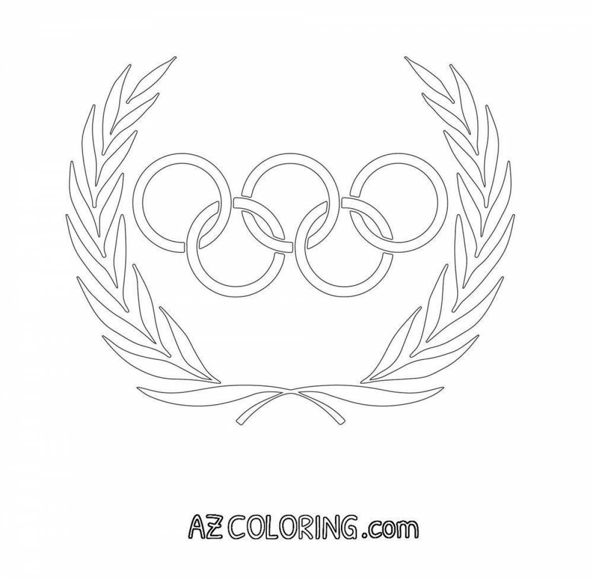 Adorable olympic rings coloring page