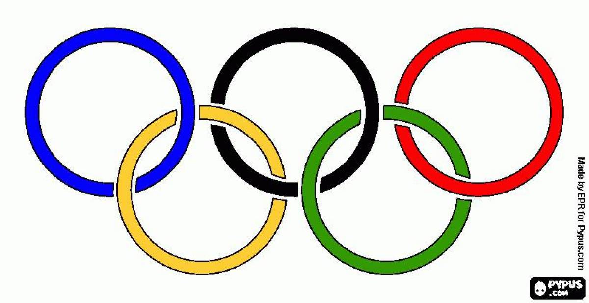 Раскраска мирные олимпийские кольца