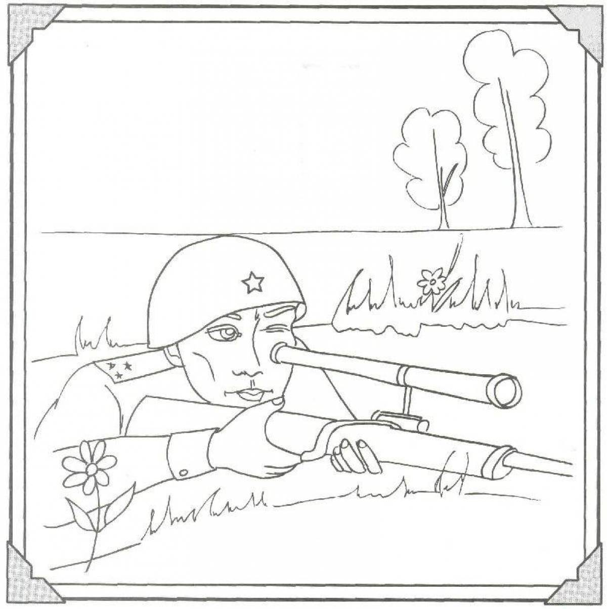 Exciting war coloring book for kids