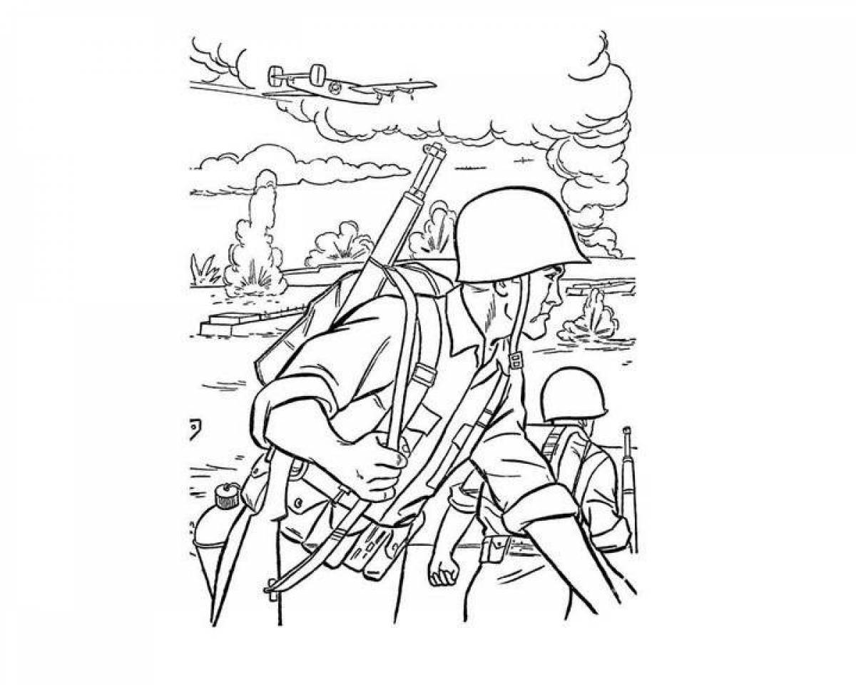 Coloring book daring war for kids