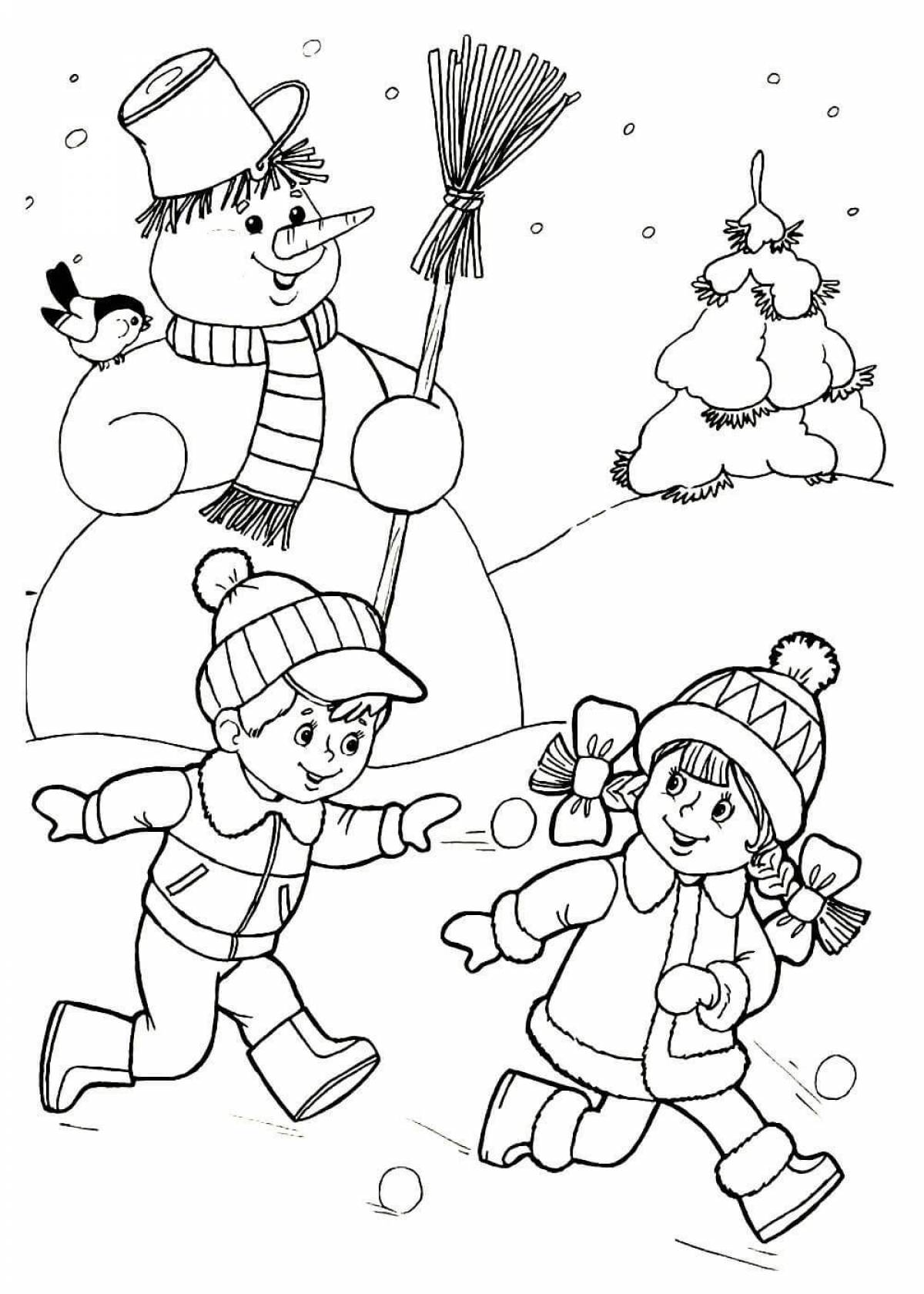 Sweet winter fun coloring