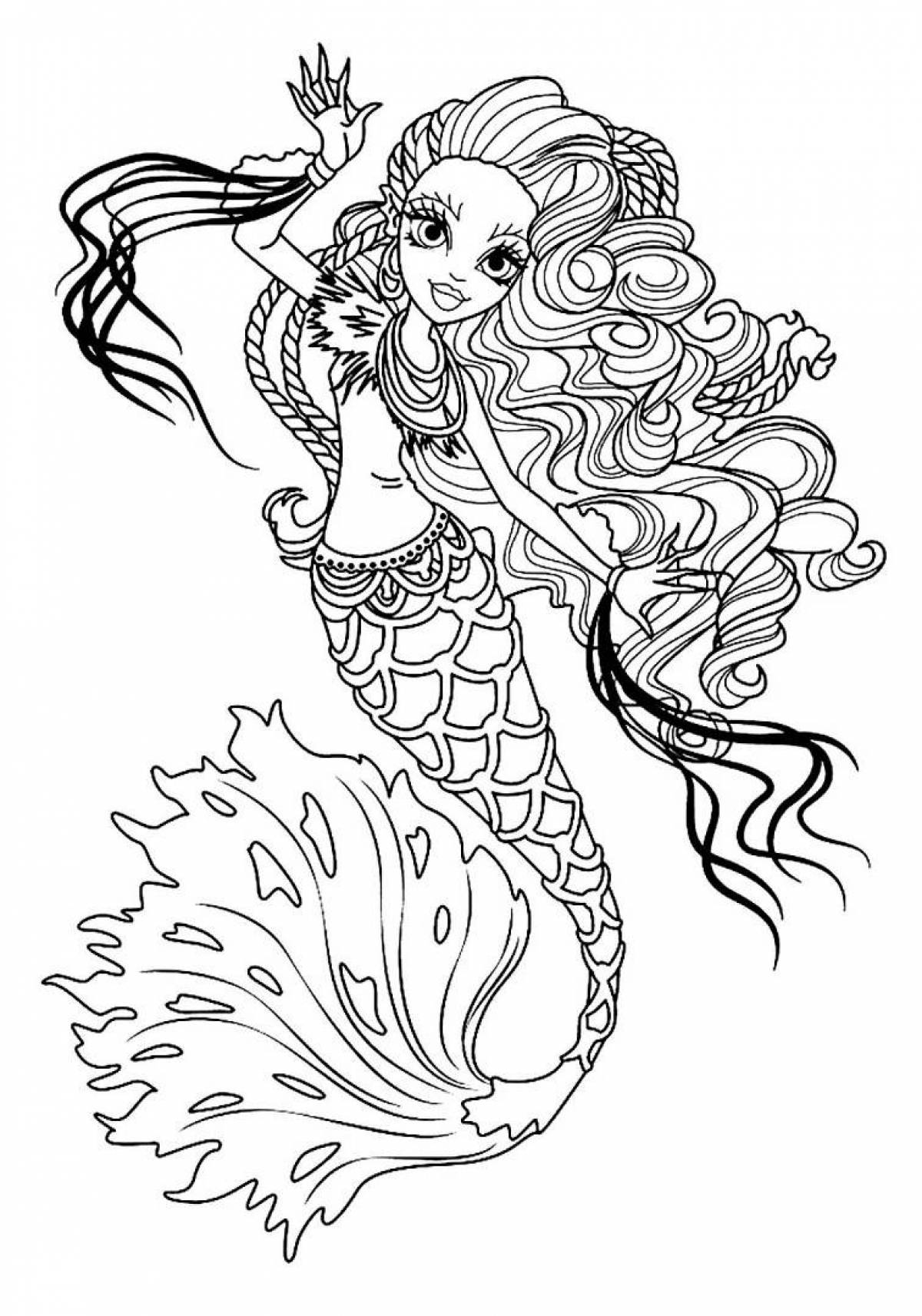Perfect coloring for girls mermaid