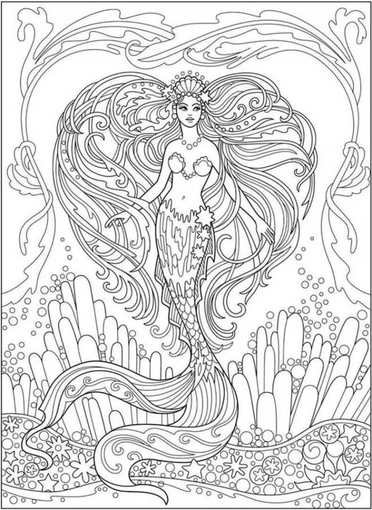 Colourful coloring for girls mermaid