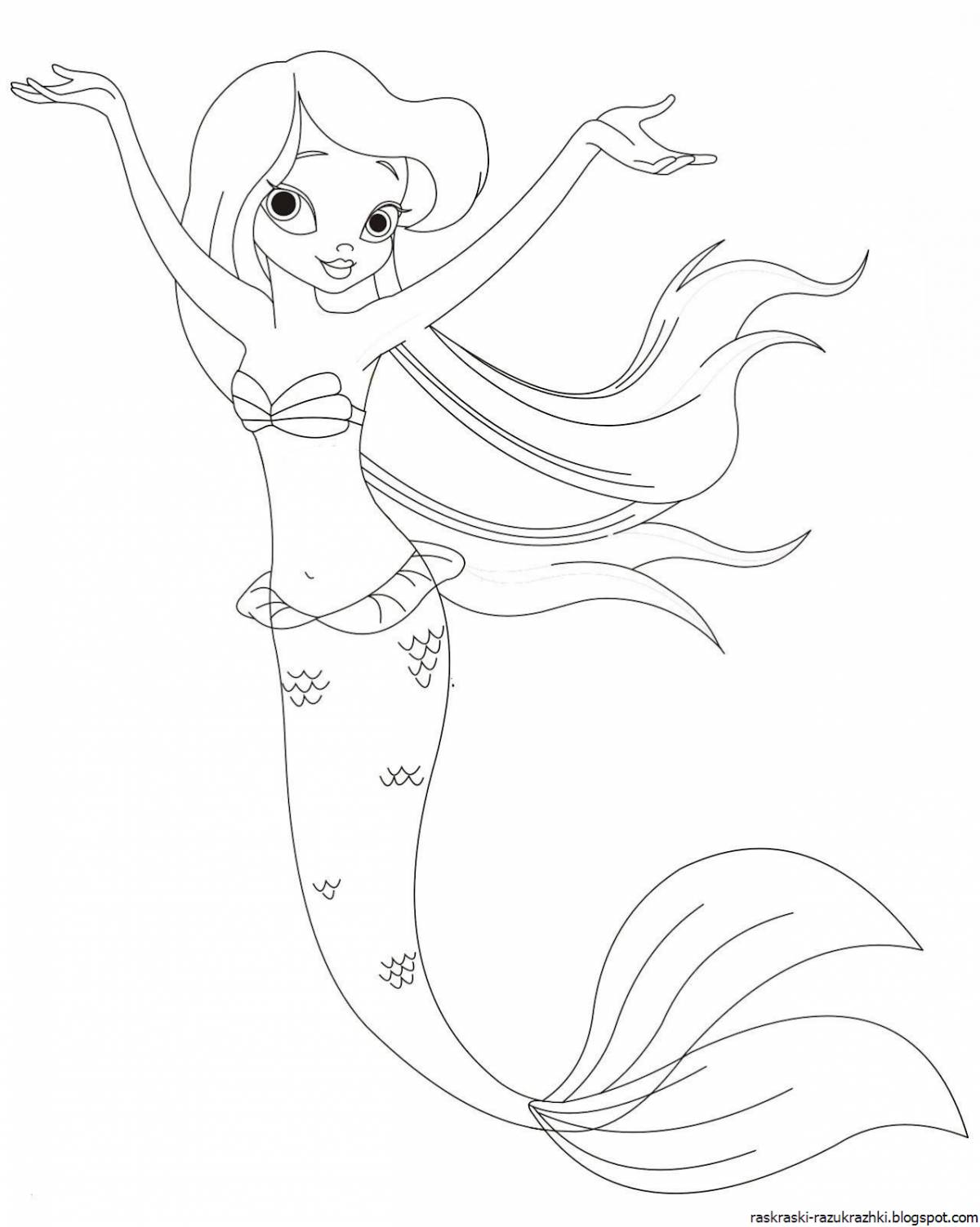 Mystical coloring for girls mermaid