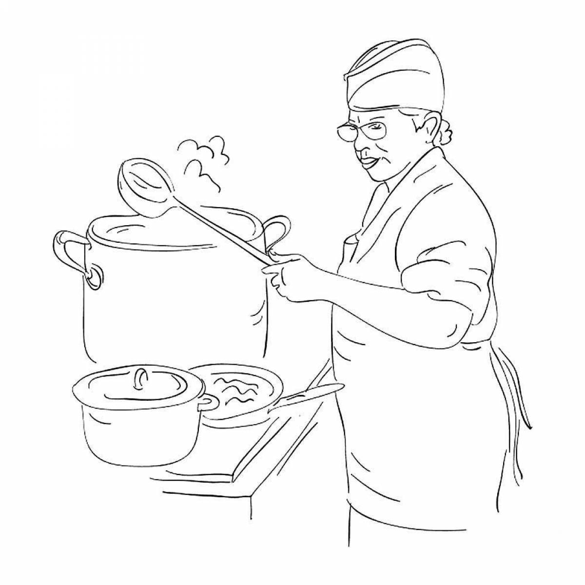 Children's Chef Coloring Page