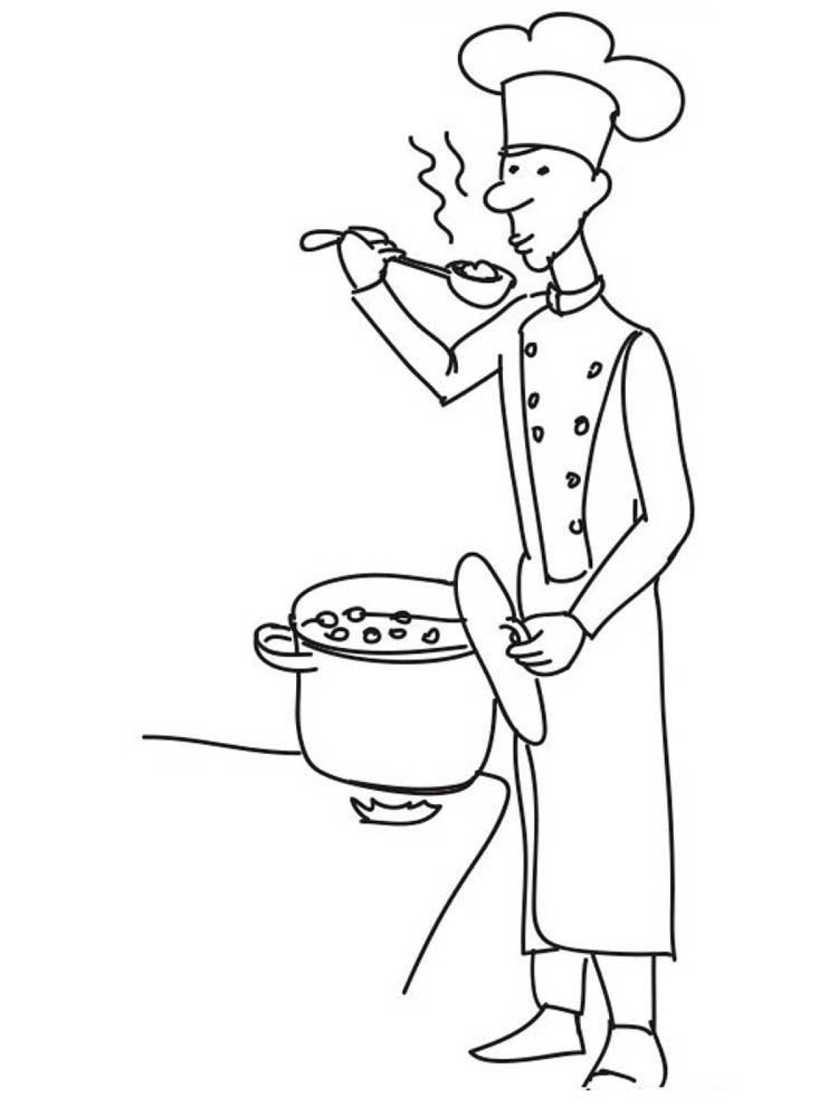 Inspirational cooking coloring book for kids