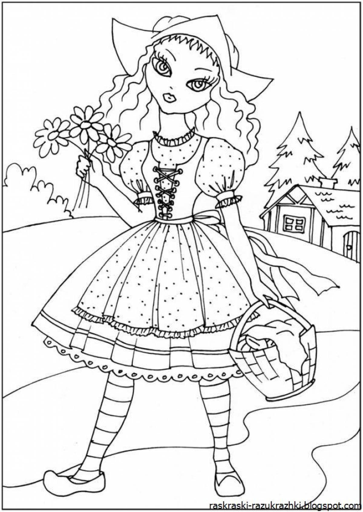 Magic Little Red Riding Hood coloring page