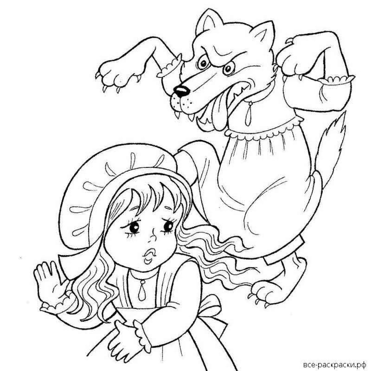 Charming little red riding hood coloring book