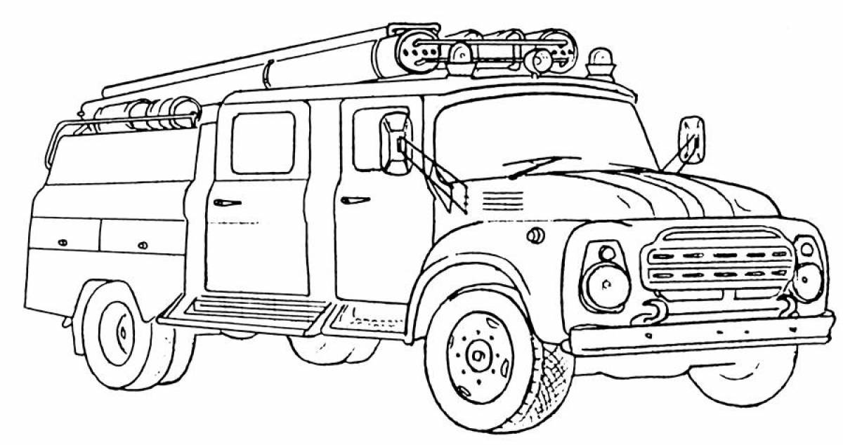 Amazing fire truck coloring book for kids