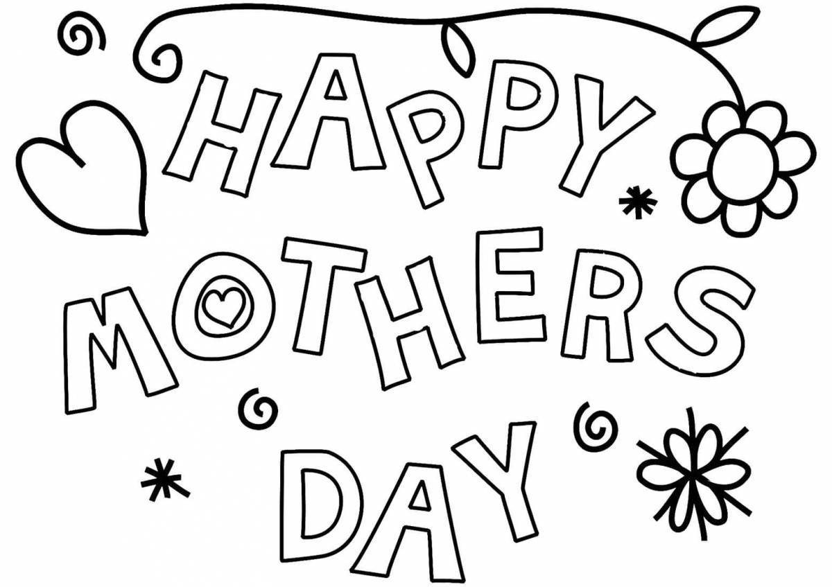 Gourmet birthday mom coloring page