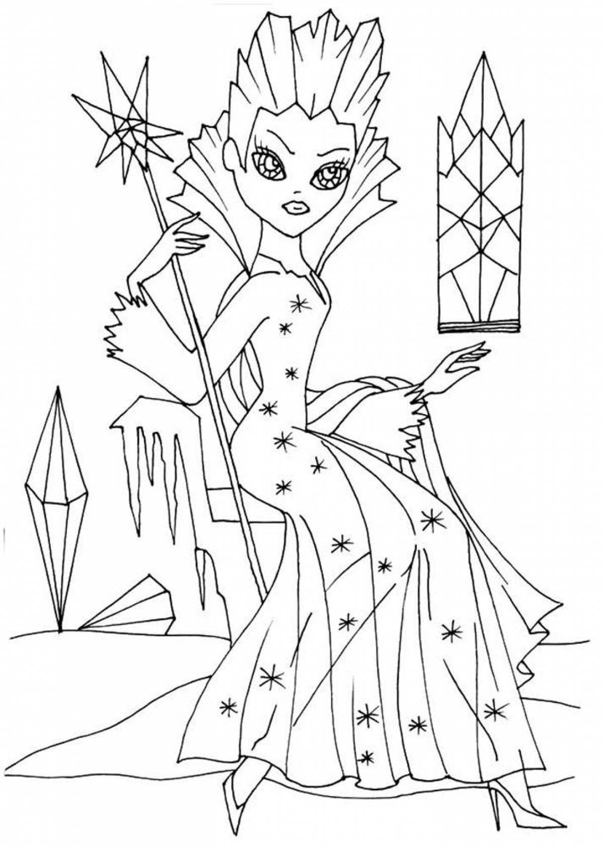 Wonderful snow queen coloring book for kids