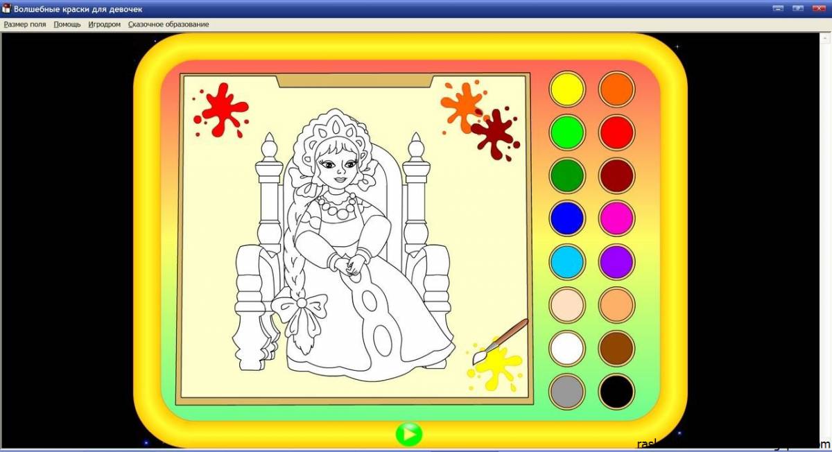 Magic coloring pages for little girls