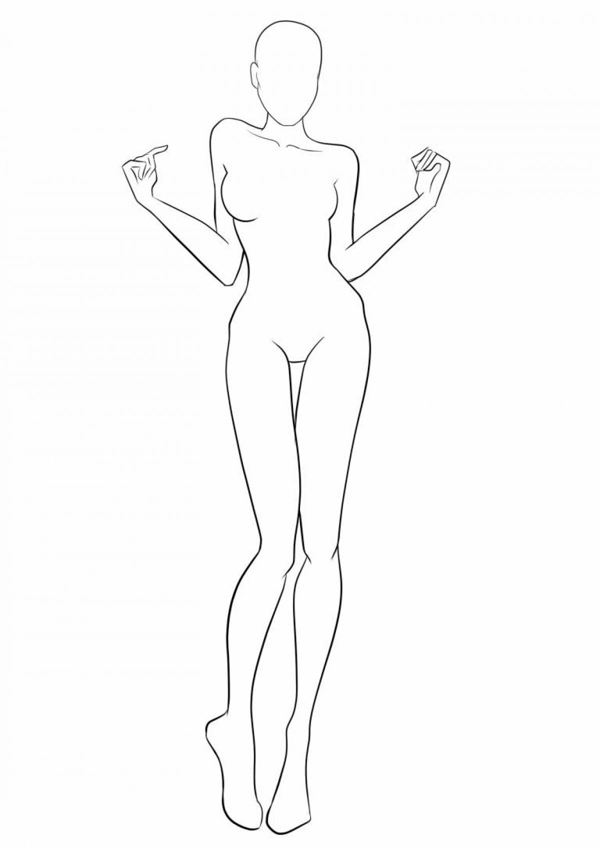 Coloring book bright mannequin