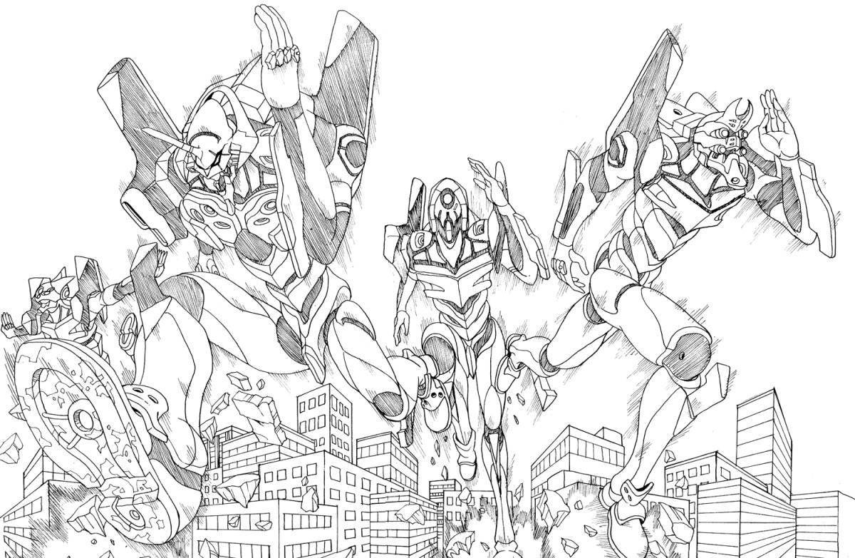 Colorful evangelion coloring page