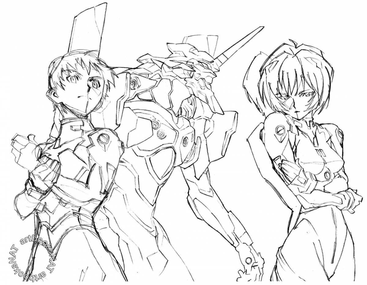 Glowing evangelion coloring page
