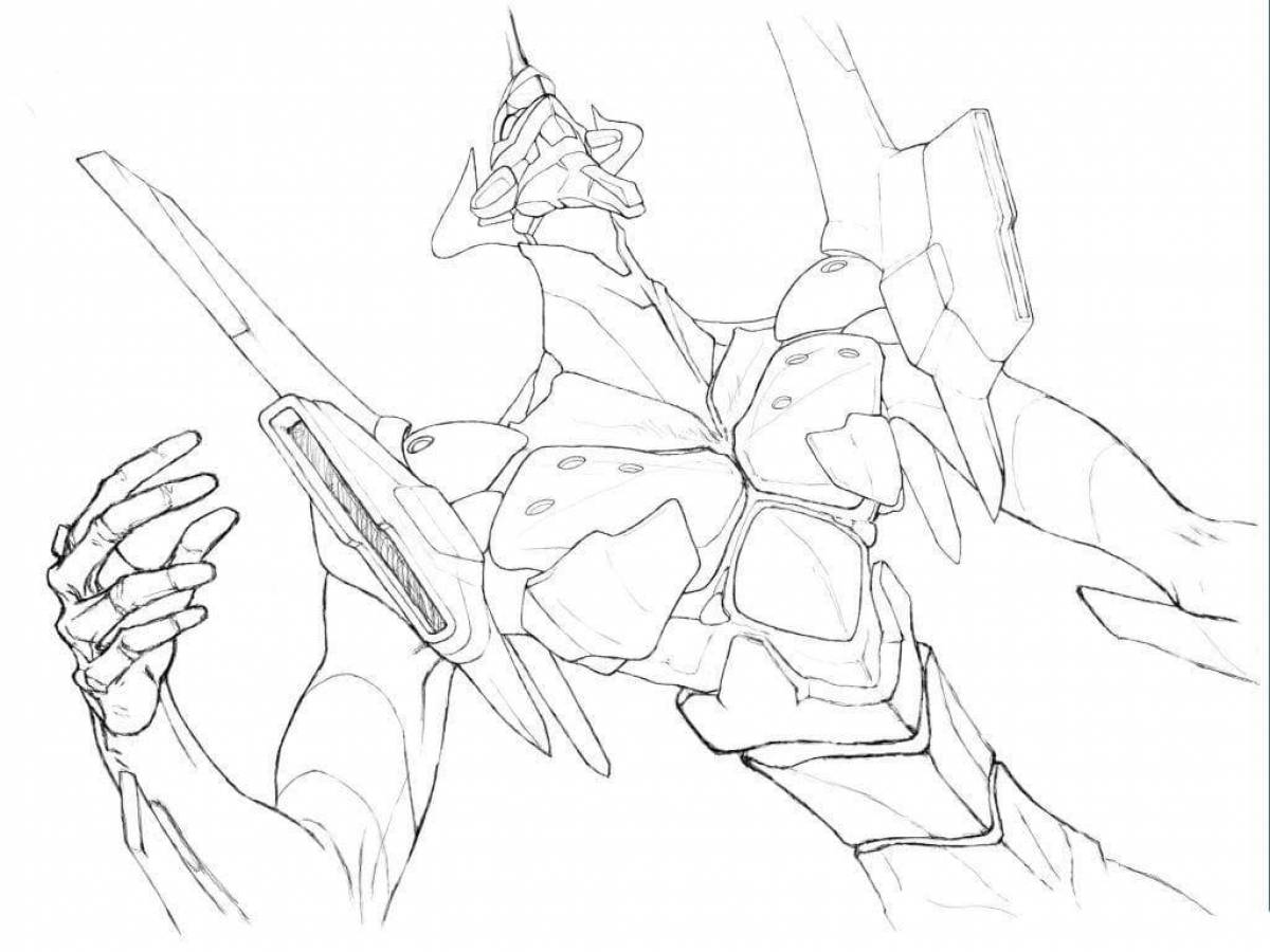 Fascinating Evangelion coloring page