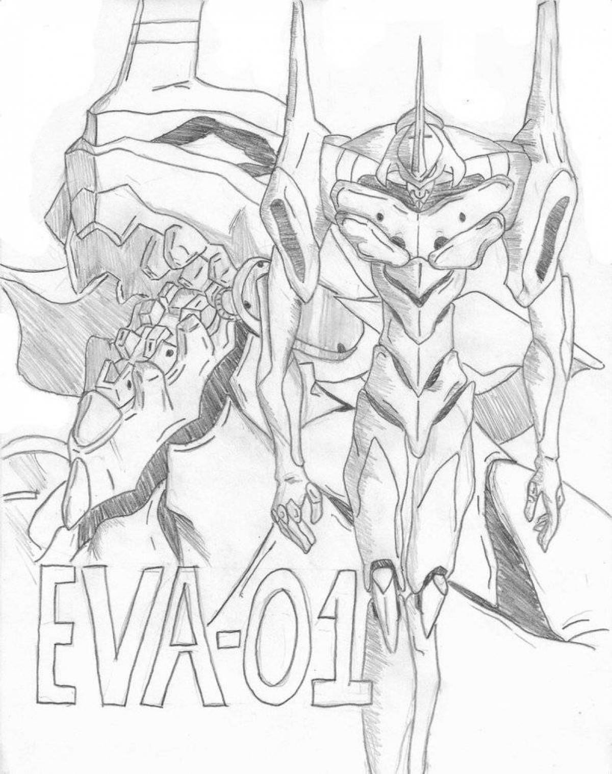 Gorgeous evangelion coloring page