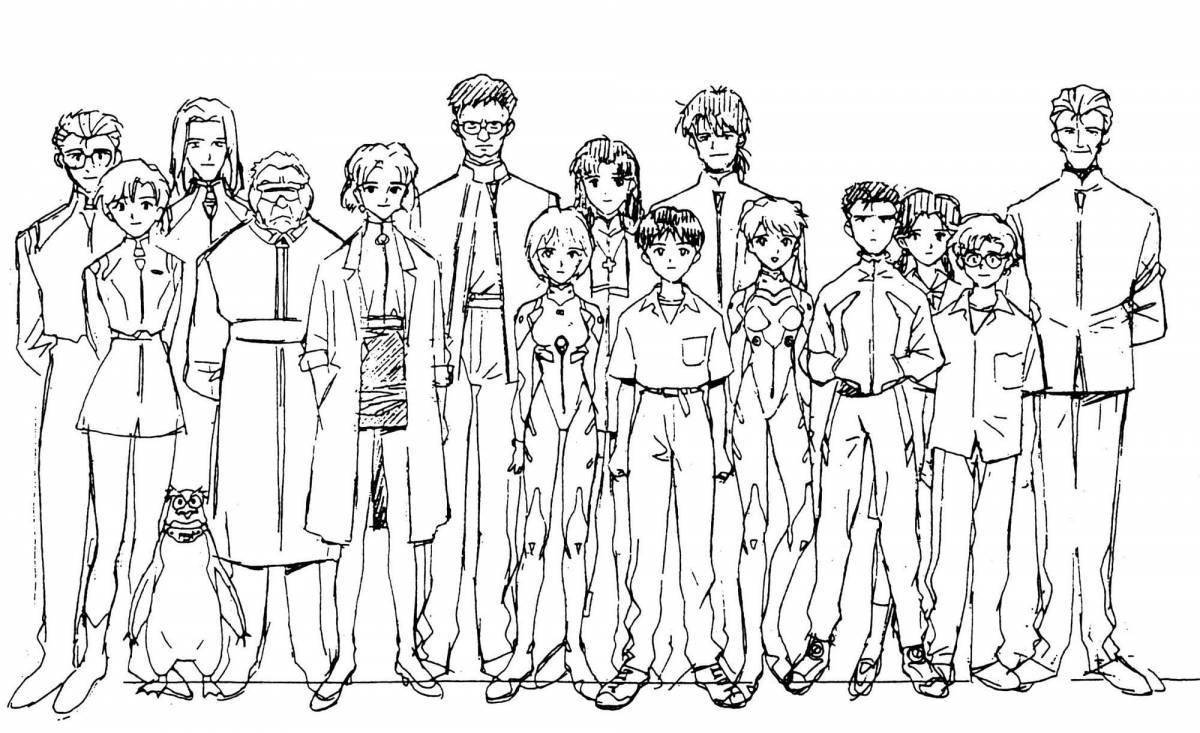 Dazzling evangelion coloring page