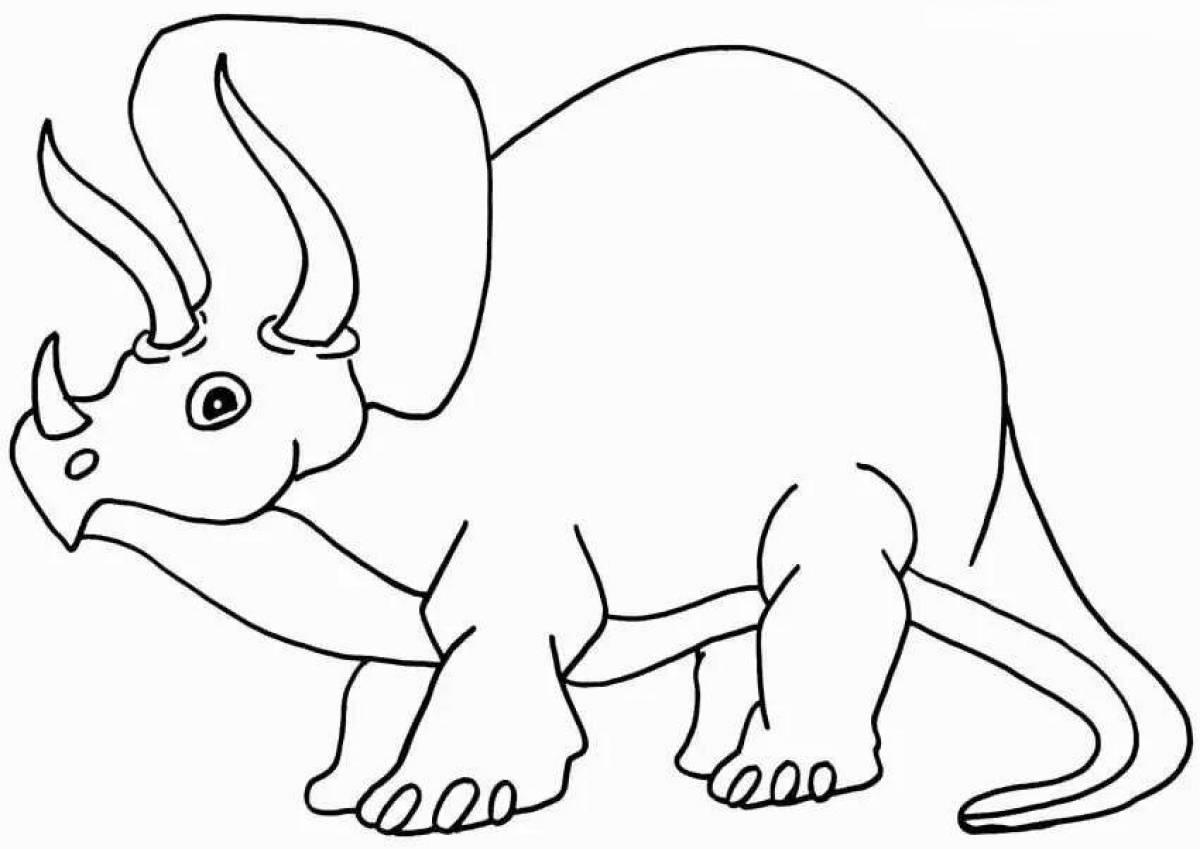 Coloring book brave triceratops