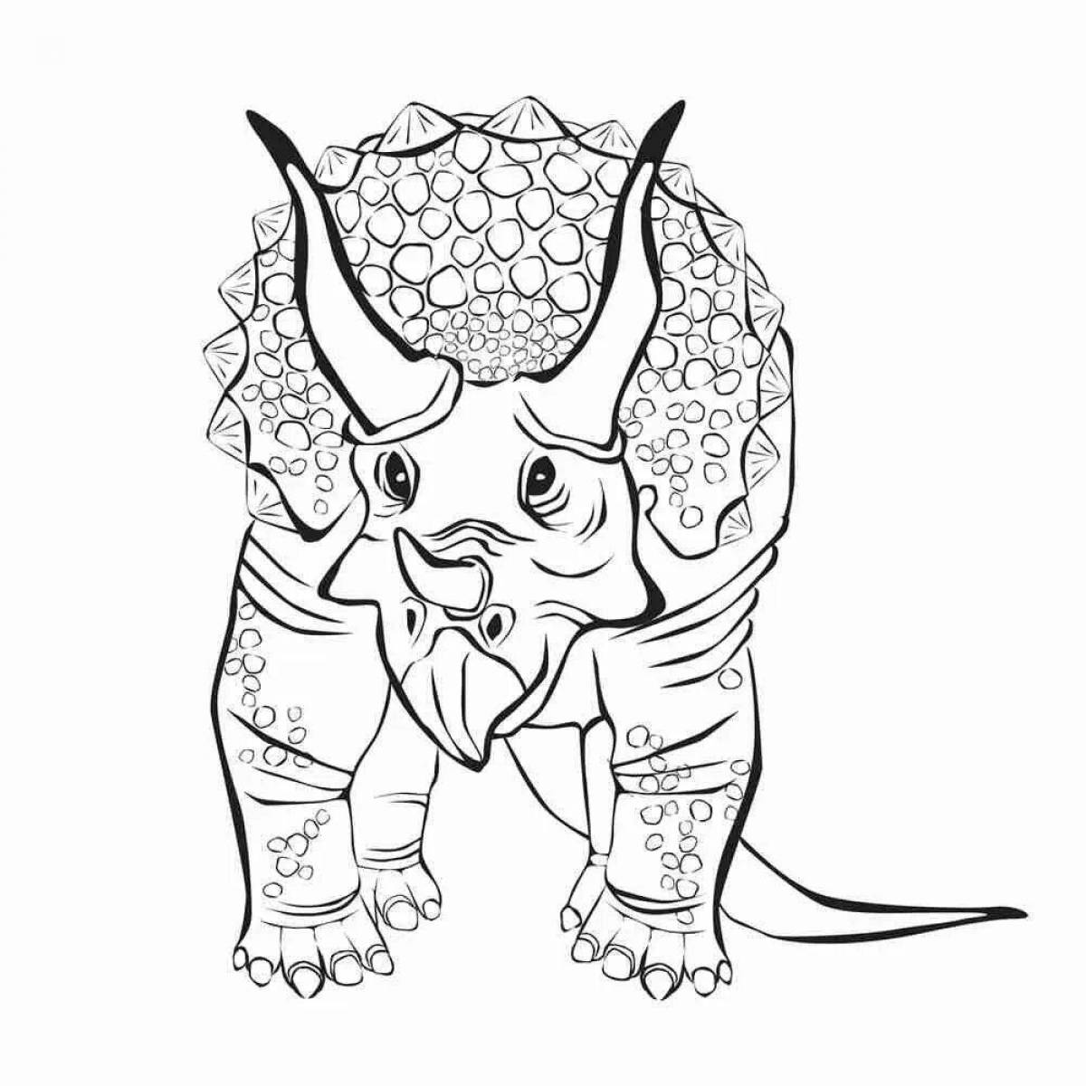 Glowing triceratops coloring page