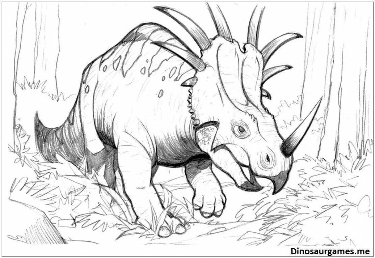 Coloring book funny triceratops