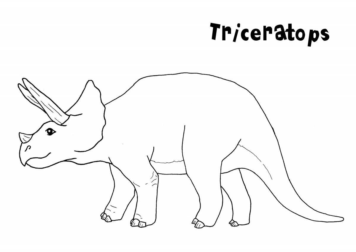 Coloring cute triceratops