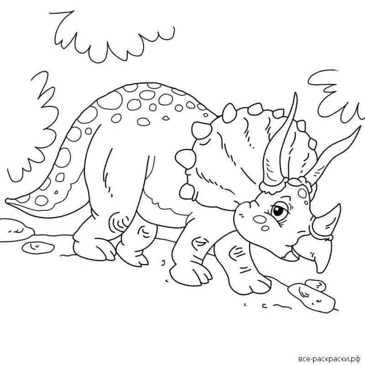 Attractive triceratops coloring book