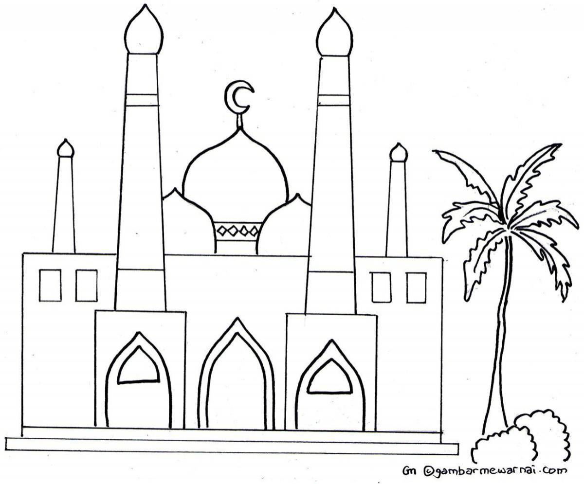 Glorious mosque coloring page