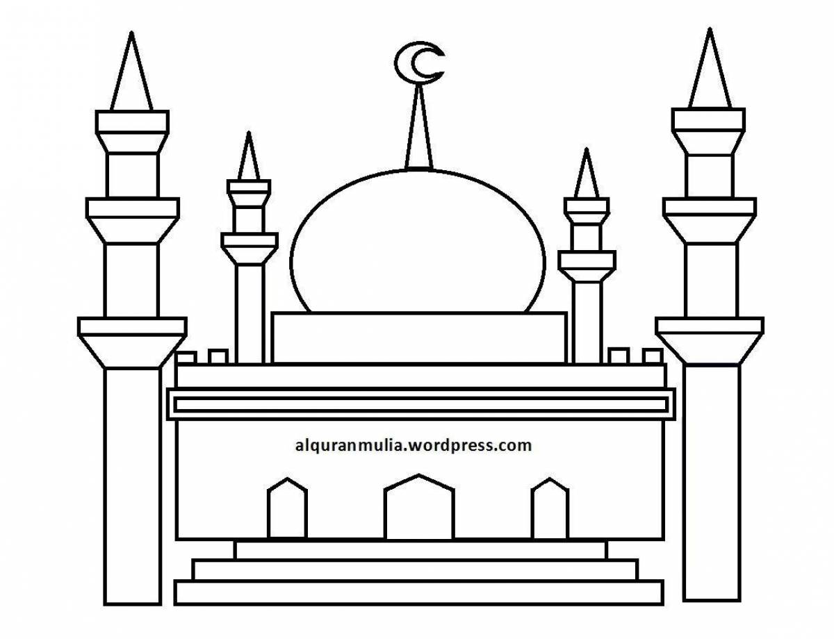 Royal mosque coloring page