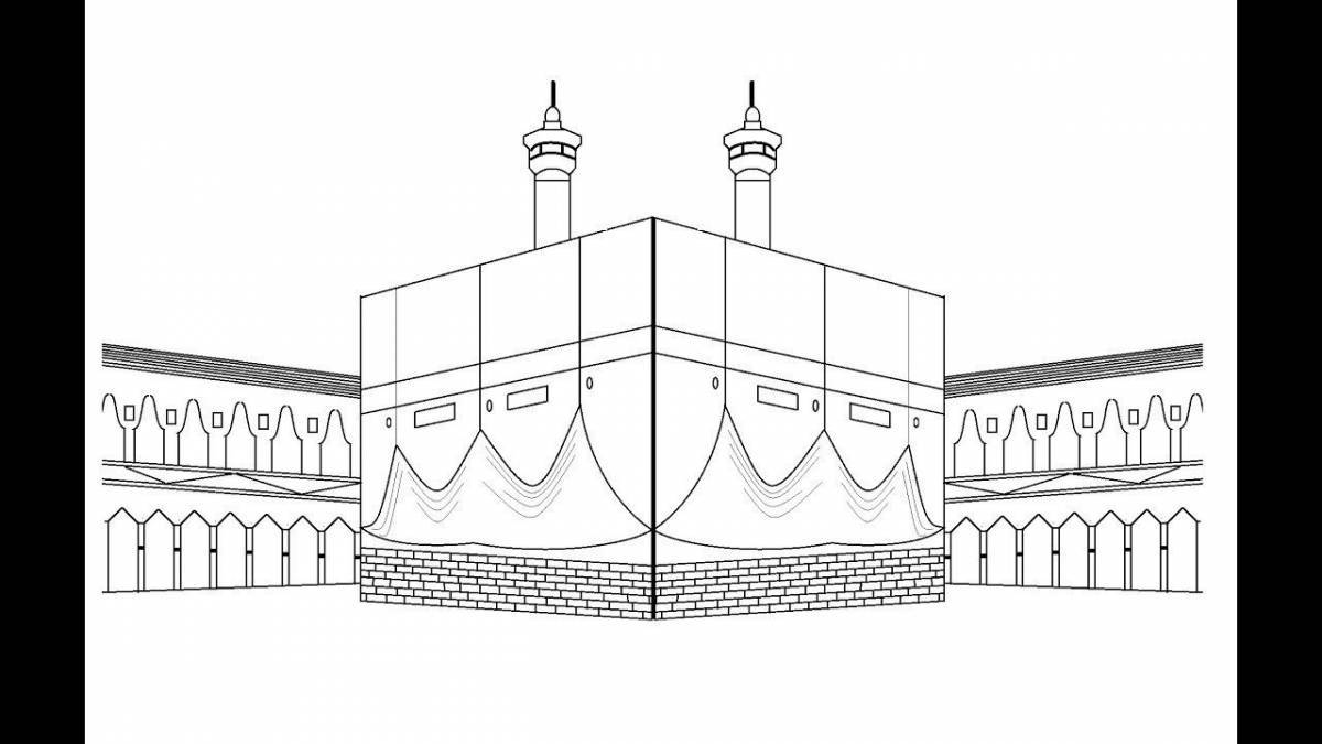 Fine mosque coloring page