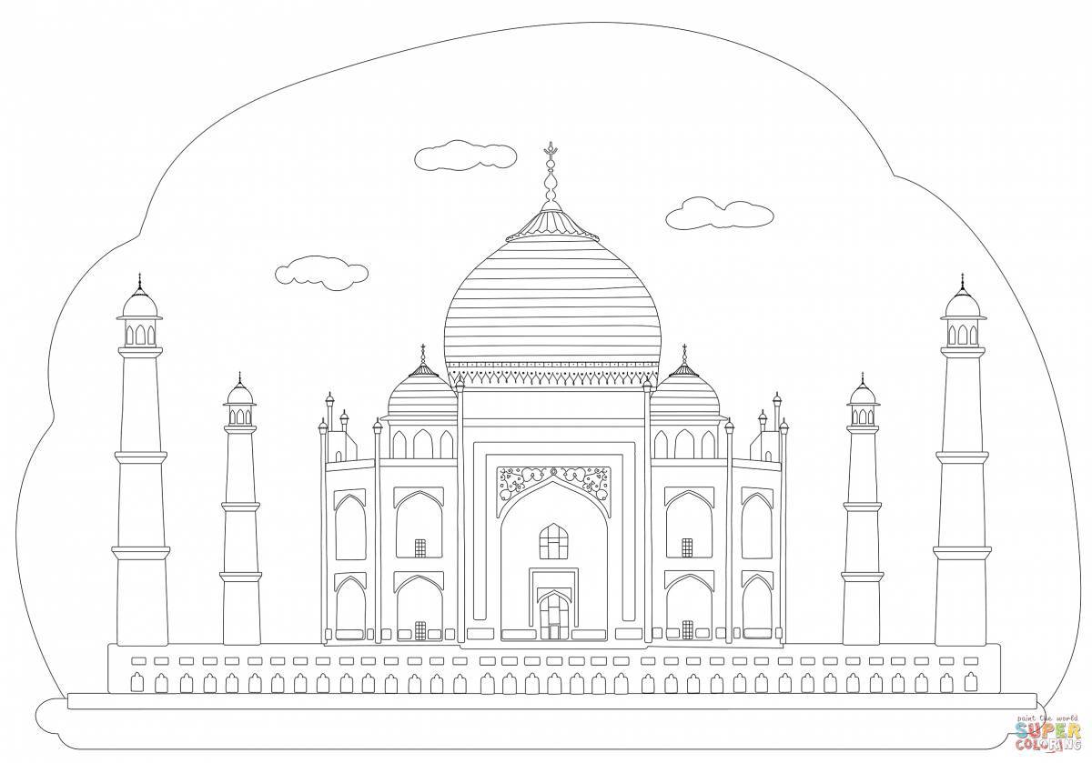 Coloring book dazzling mosque
