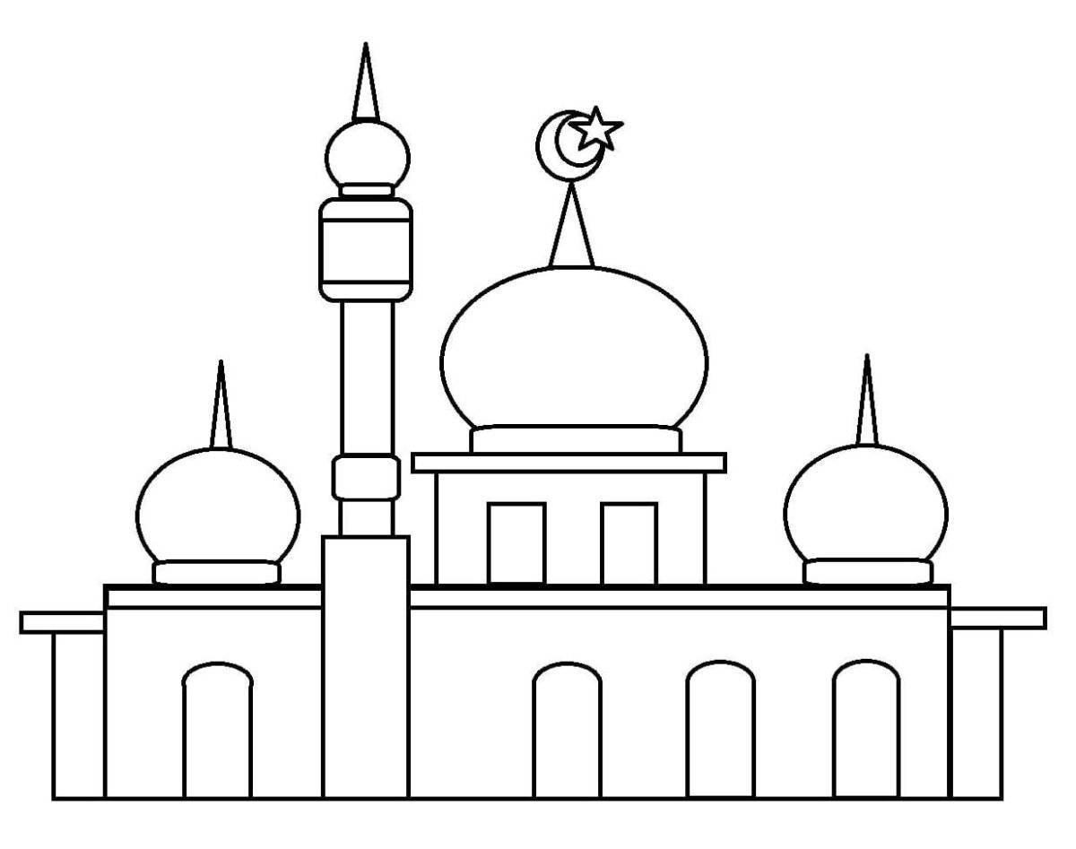 Impressive mosque coloring page