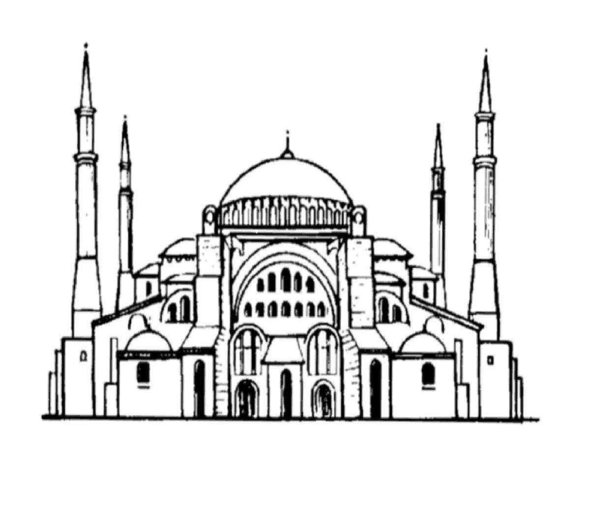 Shiny mosque coloring book