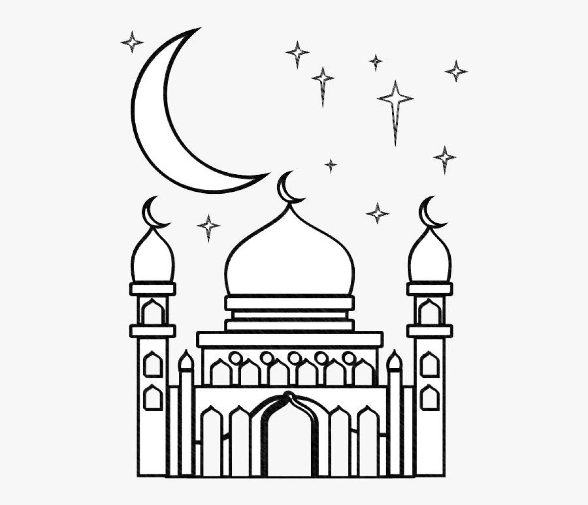 Glamorous mosque coloring page