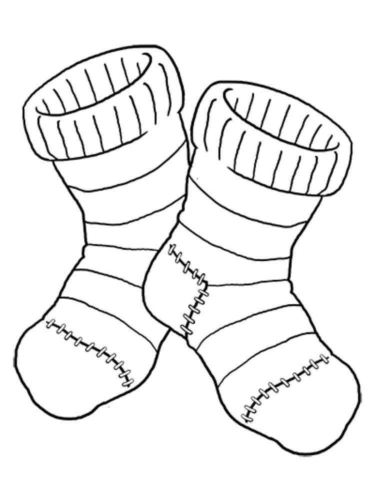 Рисунки новогодних носков для подарков