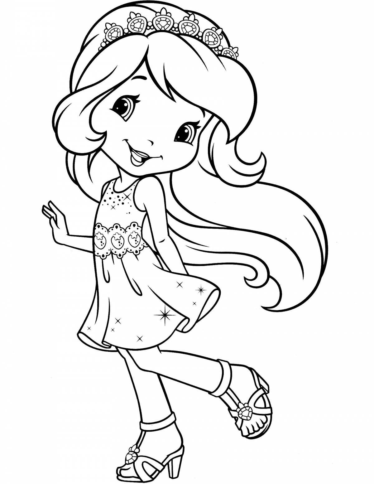 Delightful girly coloring book