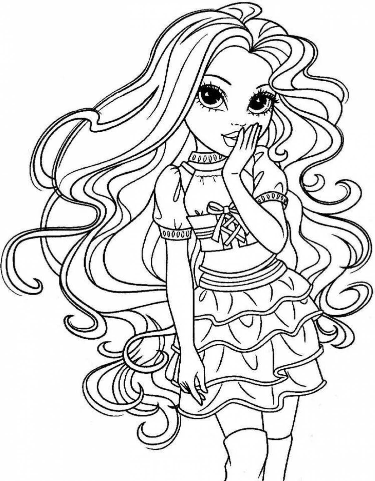 Bright girly coloring book